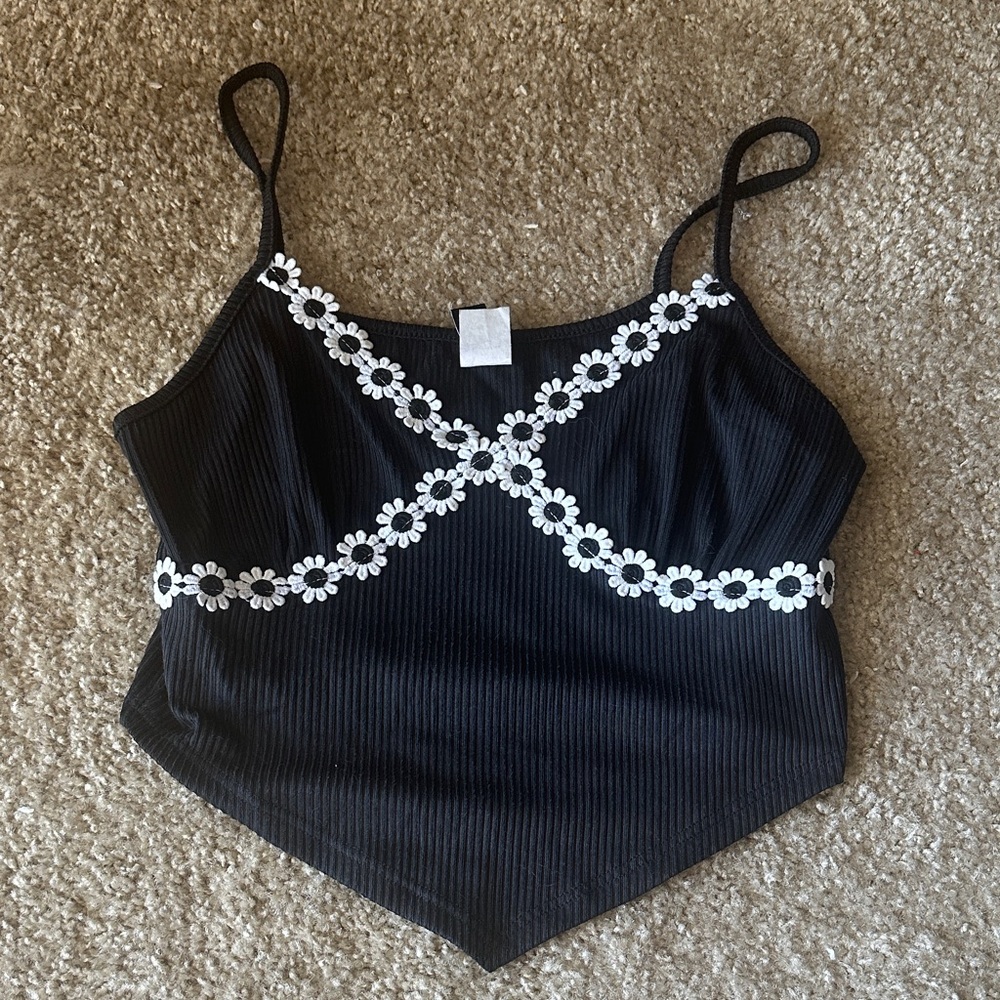 Black Windsor Embroidered Women's Top